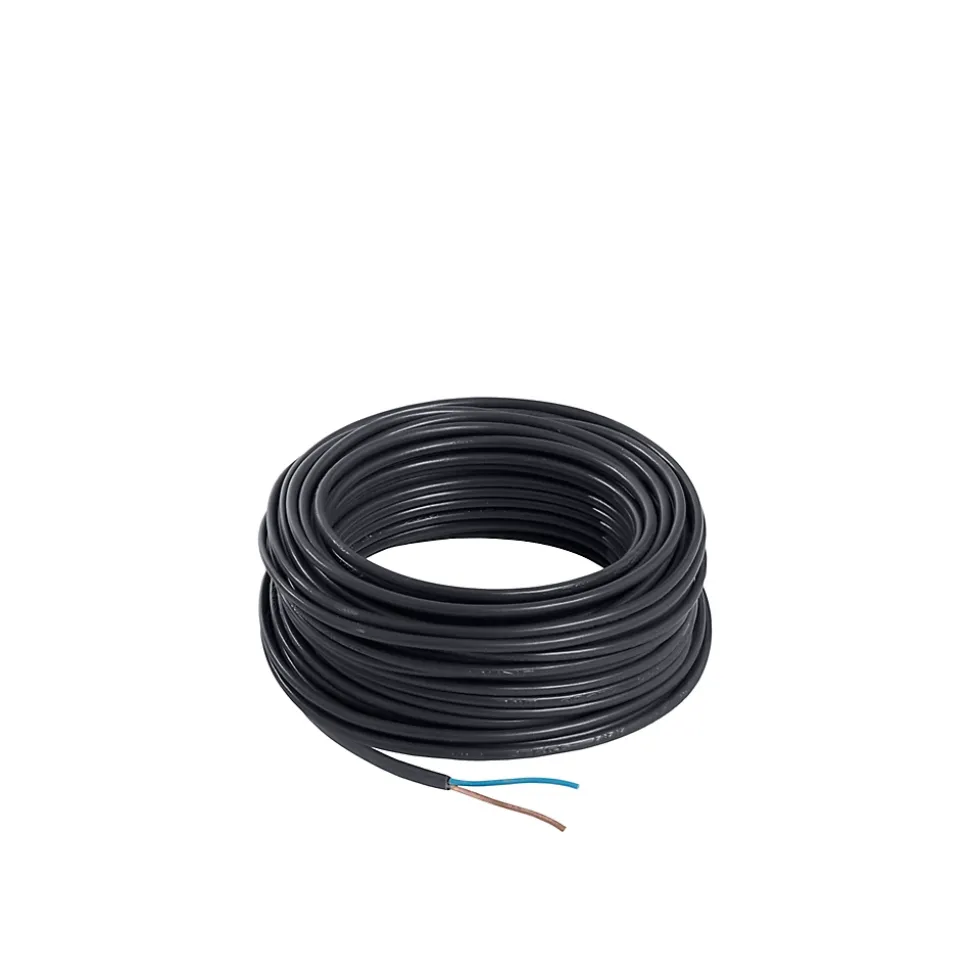 Câble électrique flexible H03VVH2F 2x0,75 mm² Noir - 25 m