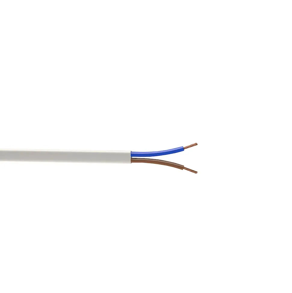 Câble électrique flexible H03VVH2F 2x0,75 mm² Blanc - 10 m