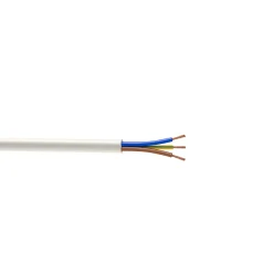 Câble électrique flexible H03VVF 3x0,75 mm² Blanc - 5 m
