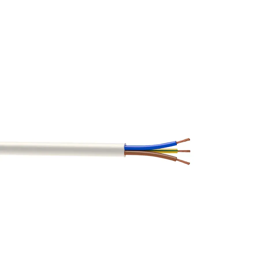Câble électrique flexible H03VVF 3x0,75 mm² Blanc - 5 m