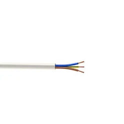 Câble électrique flexible H03VVF 3x0,75 mm² Blanc - 5 m