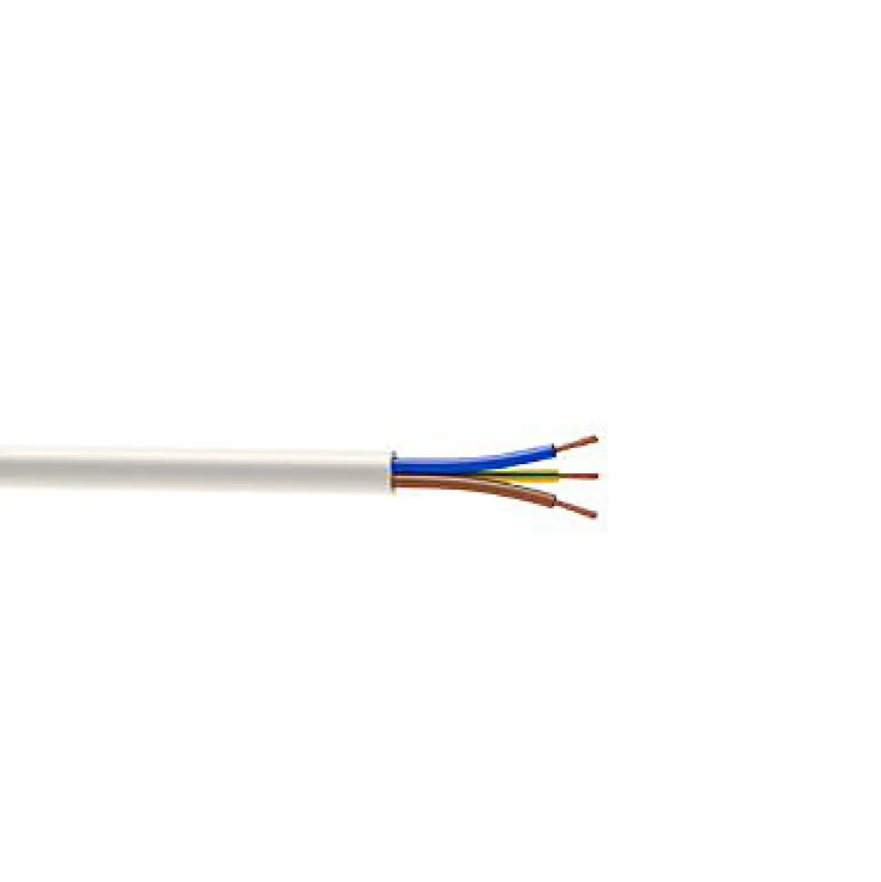 Câble électrique flexible H03VVF 3x0,75 mm² Blanc - 5 m