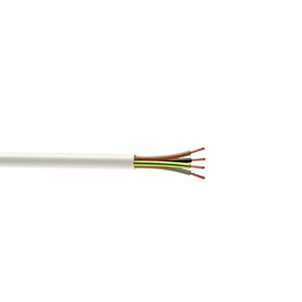 Câble électrique flexible H05VVF 4x2,5 mm² Blanc, vendu au mètre linéaire