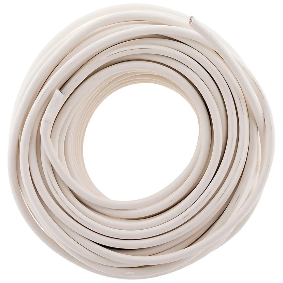 Câble électrique H05VV-F 2x1,5mm² blanc - 50m - Zenitech