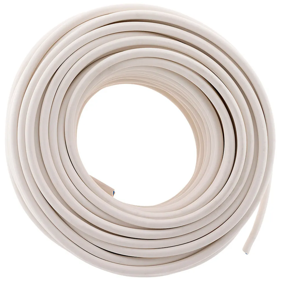 Câble électrique H05VV-F 2x1,5mm² blanc - 50m - Zenitech