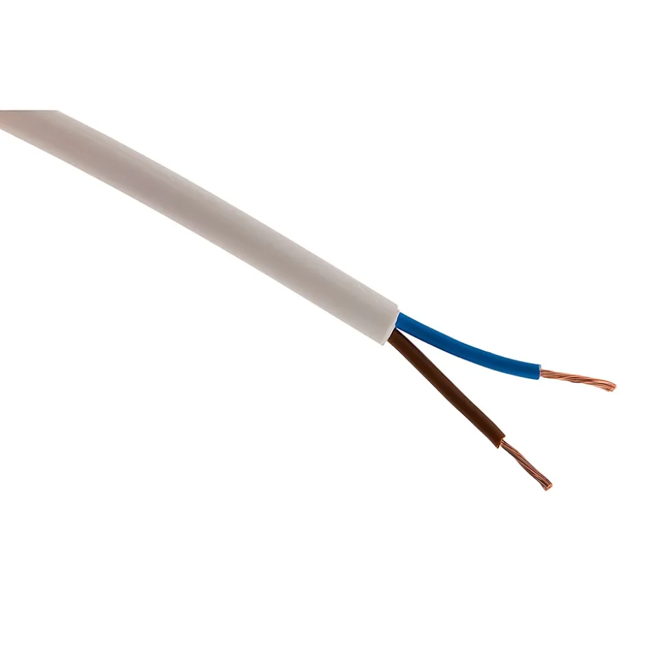 Câble électrique H05VV-F 2x1,5mm² blanc - 50m - Zenitech