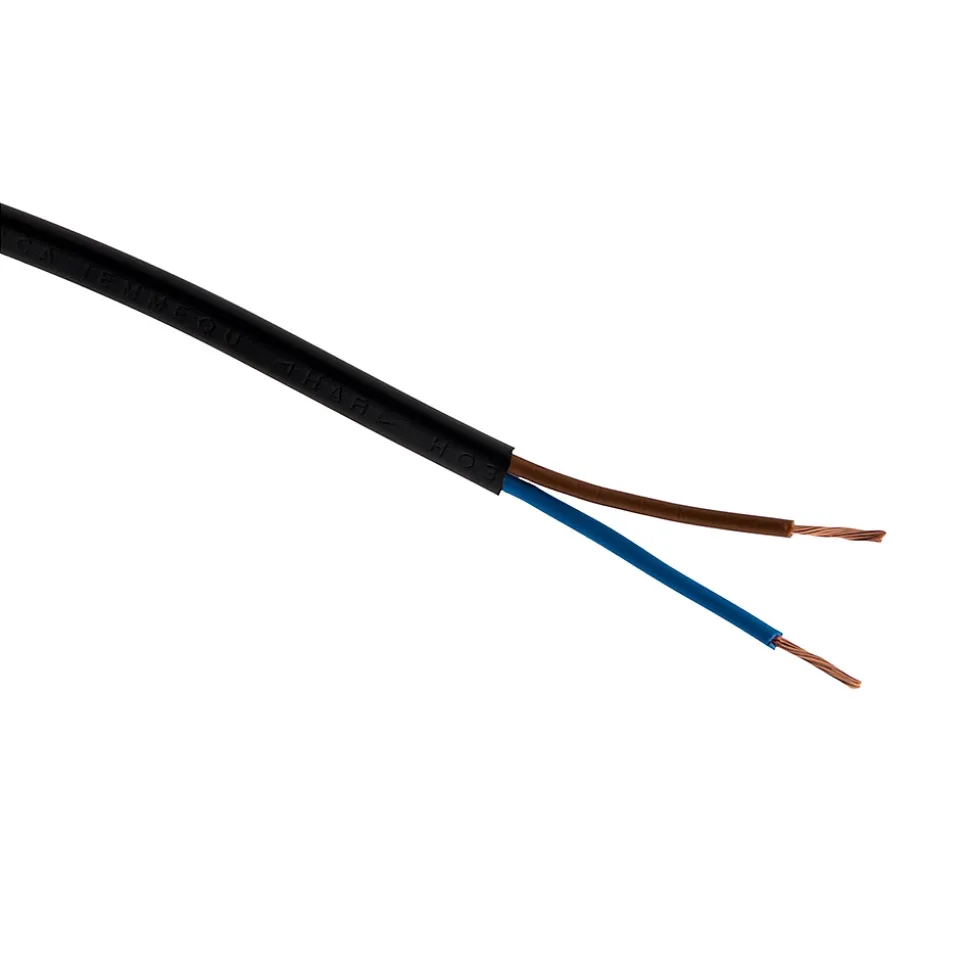 Câble électrique H03VVH2F 2x0,75mm² 10m noir Zenitech