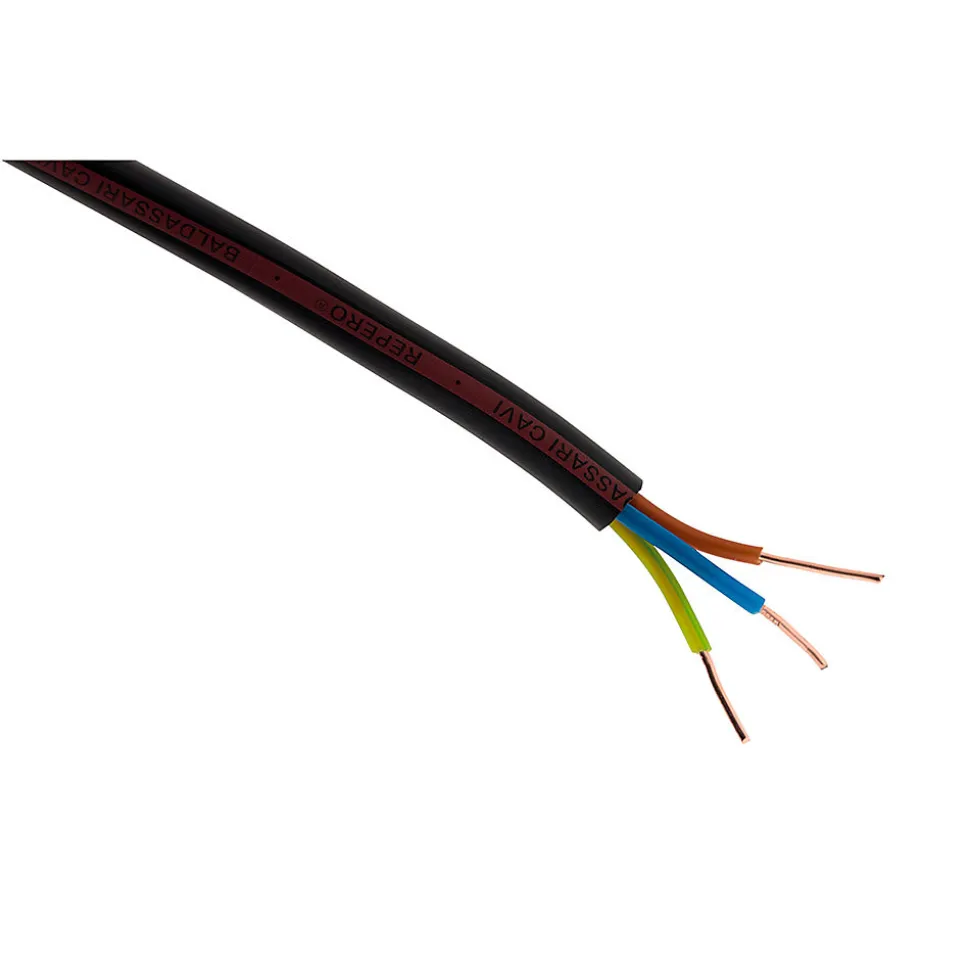 Câble électrique U1000 R2V 3G1,5mm² noir 50m Zenitech
