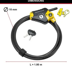 Câble python ajustable brico Master Lock