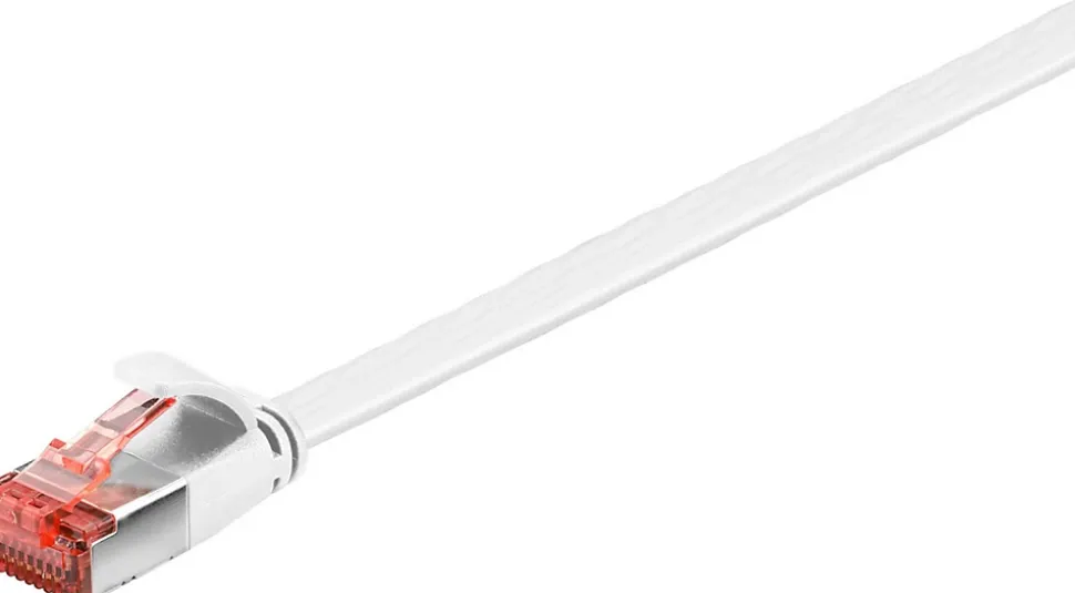 Câble RJ45 Cat6 plat blindé blanc 7.50 m GOOBAY