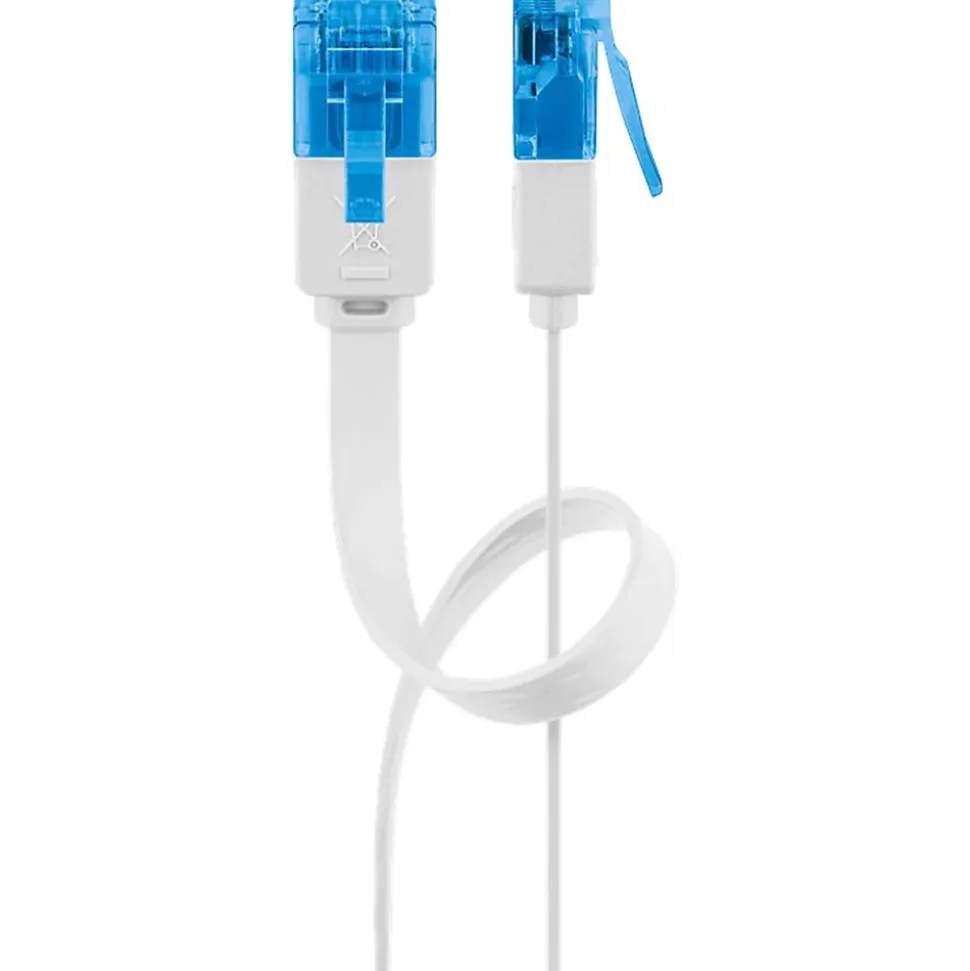 Câble RJ45 Cat6a plat blanc 50cm GOOBAY