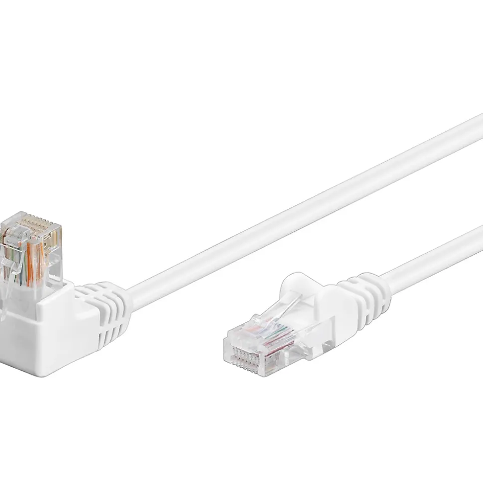 Câble RJ45 Cat5e coudé blanc 3 mètres GOOBAY