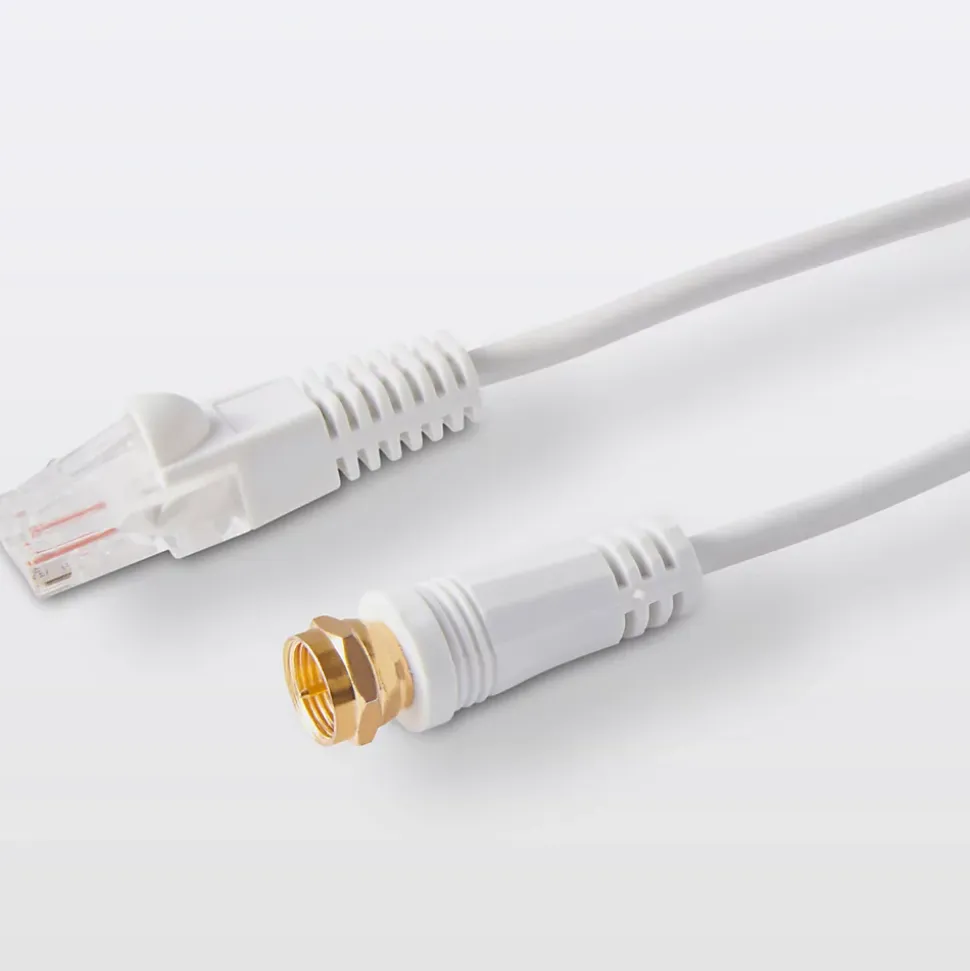 Câble RJ45 type F Mâle / Mâle blanc Blyss Or, 1.5 m