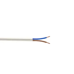 Câble 2X1,5 mm² H05VVF blanc couronne 10m