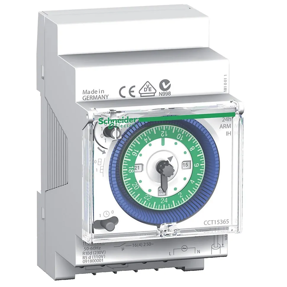 Cct15365 Schneider - Interrupteur Horaire Programmable Journalier 24h - 96 Commutations - Acti9 Ih