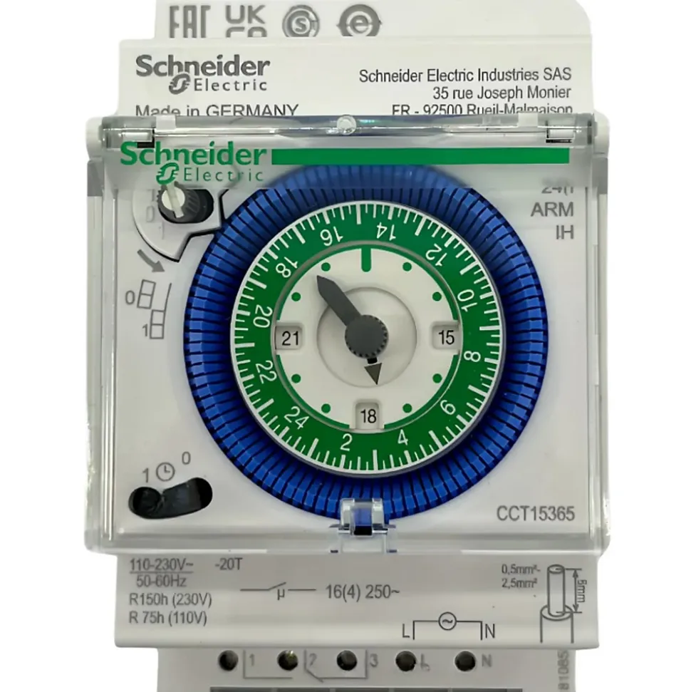 Cct15365 Schneider - Interrupteur Horaire Programmable Journalier 24h - 96 Commutations - Acti9 Ih