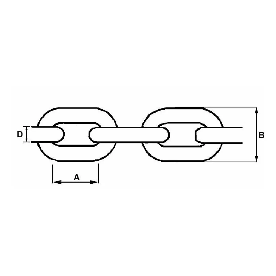 Chaine Génovèse maillon court diam8 DIN 764 (Rouleau de 50 m)