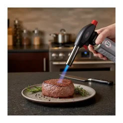 Chalumeau à gaz 180W - 360-C + Cartouche gaz butane 227gr - Chalumeau de cuisine Allumage auto piezo flamme réglable PROWELTEK