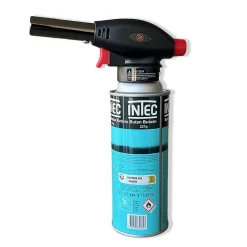 Chalumeau à gaz 180W - 360-C + Cartouche gaz butane 227gr - Chalumeau de cuisine Allumage auto piezo flamme réglable PROWELTEK
