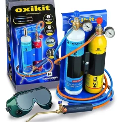 Chalumeau Bi-Gaz Oxygène Propane Pro 3300-C : Kit Complet Soudage & Brasage, Coupe Acier 5 mm, Détendeurs, Manomètres KEMPER