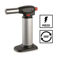 Chalumeau de cuisine Professionnel à gaz Torche gaz rechargeable Utilisation 360 degrés Allumage piezo KEMPER