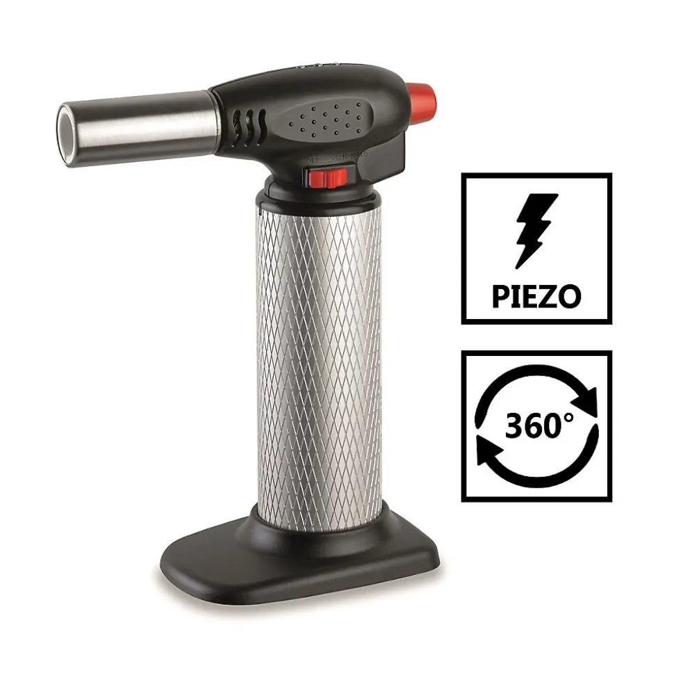 Chalumeau de cuisine Professionnel à gaz Torche gaz rechargeable Utilisation 360 degrés Allumage piezo KEMPER