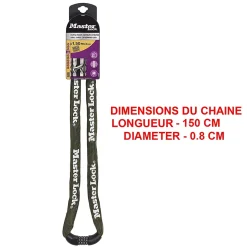 Chaîne en acier à combinaison Masterlock 1.50m x 8 mm