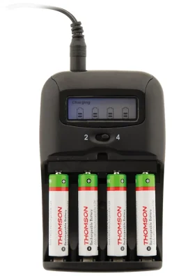 Chargeur à rechargement rapide pour piles AA et AAA (fournies) - Thomson