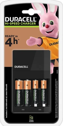Chargeur de pile Duracell AA / AAA + 4 piles (2xAA + 2xAAA)