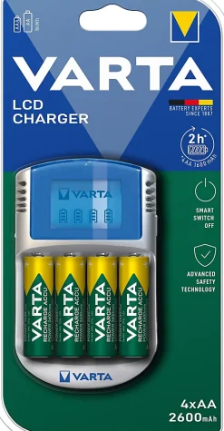 Chargeur de piles rapide Varta + 4 piles AA - R06