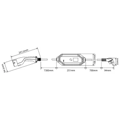 Chargeur portable pour voiture électrique 3,7KW 5m