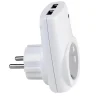 Chargeur Prise 16A + 2 USB 2.1A blanc