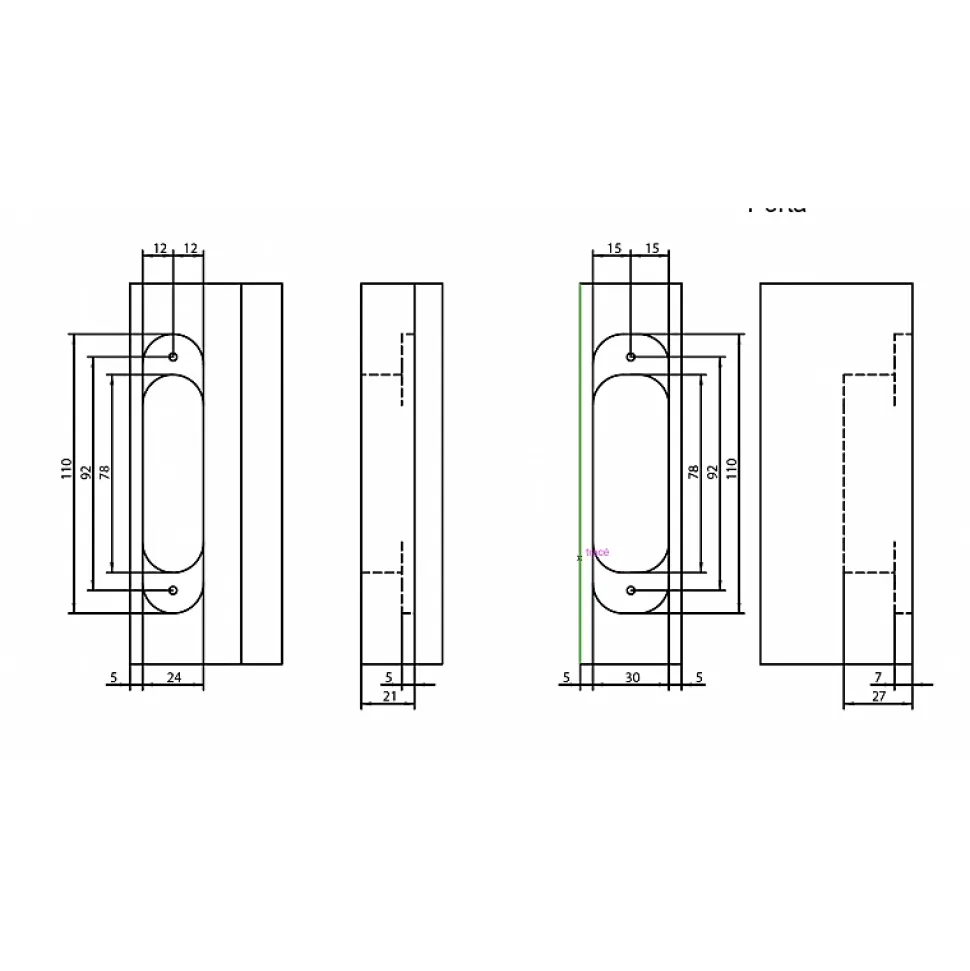 Charnière invisible - Zamac - Réglable et reversible - Noire