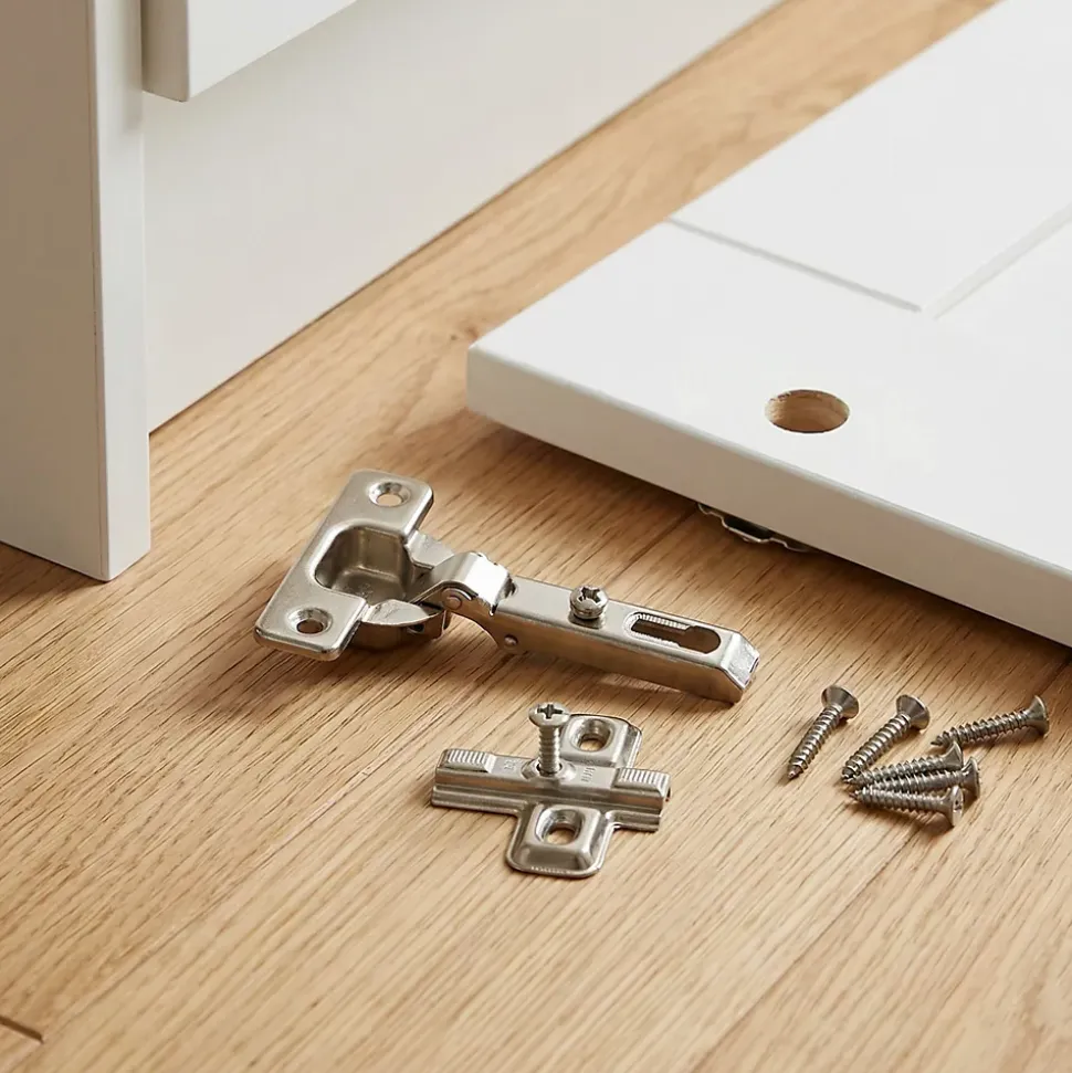 Charnière invisible key hole acier nickelé pour porte à demi-recouvrement Diall Ø26 mm 92°, lot de 2