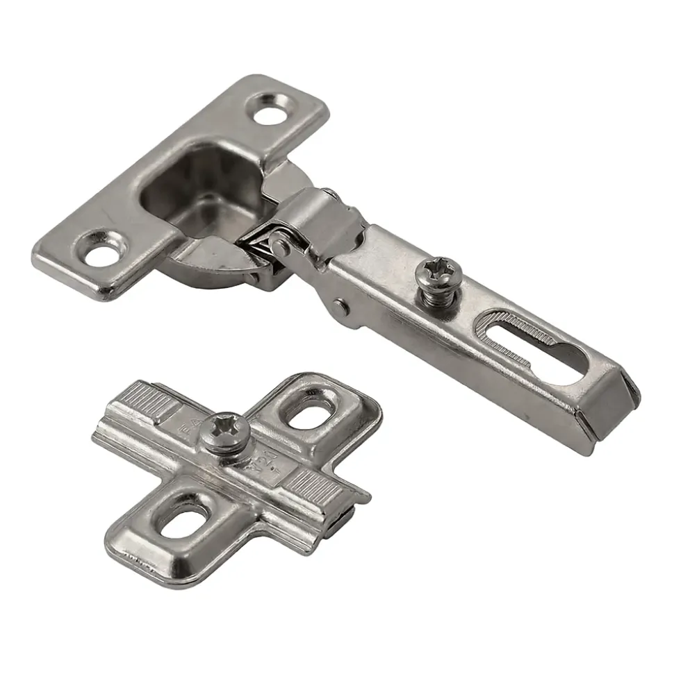 Charnière invisible key hole acier nickelé pour porte à demi-recouvrement Diall Ø26 mm 92°, lot de 2