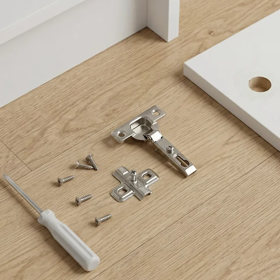 Charnière invisible key hole acier nickelé pour porte Diall Ø26 mm 92°, lot de 2