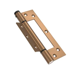 Charnière simple action à ressort, 150X40 mm, en aluminium anodisée bronze posée totalement en applique