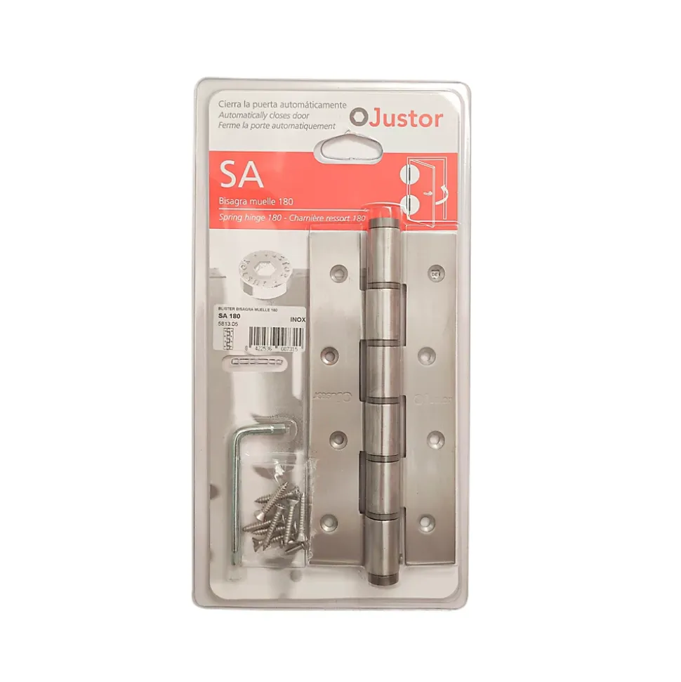 Charnière simple action à ressort, 180X40 mm, en acier inox 316, pour porte de 40 mm