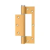 Charnière simple action à ressort, 150X40 mm, en aluminium anodisée or posée totalement en applique