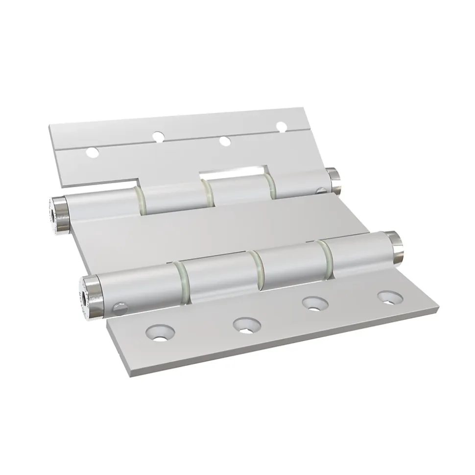Charnière va et vient à ressort, 120X40 mm, en aluminium anodisée argent, pour porte de 40 mm.