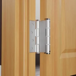 Charnière va et vient à ressort, 120X40 mm, en aluminium anodisée argent, pour porte de 40 mm.