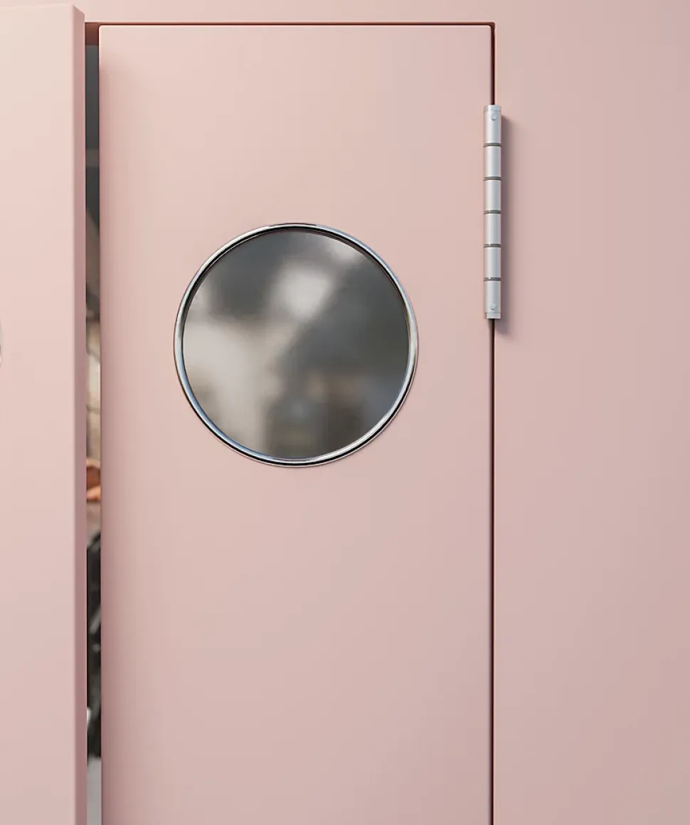 Charnière va et vient à ressort, 180X40 mm, en aluminium anodisée argent, pour porte de 40 mm.