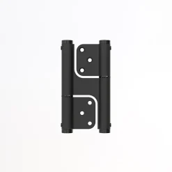 Charnière va et vient à ressort, 120X35 mm, mouvement 180 degrés, en aluminum Noir, posée totalement en applique,