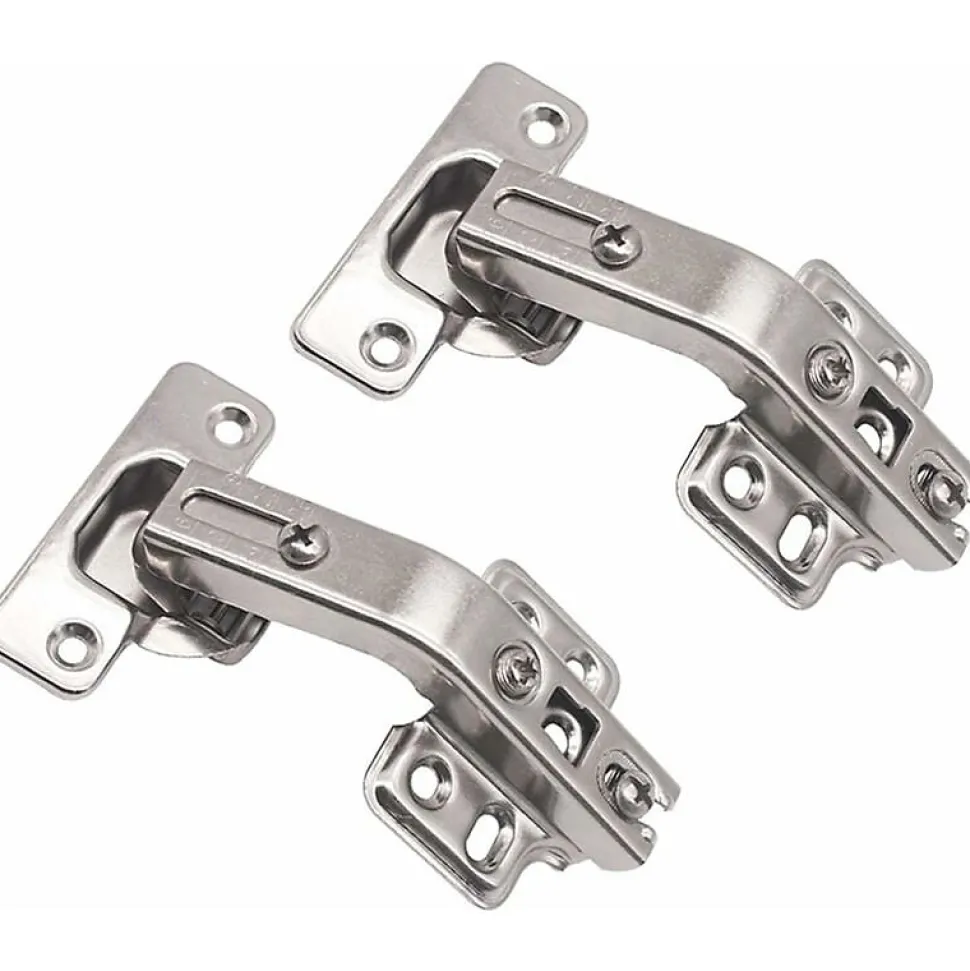 Charnières de porte d'armoire pliantes, 2 pièces, pour armoire de cuisine, 135 degrés (argent)