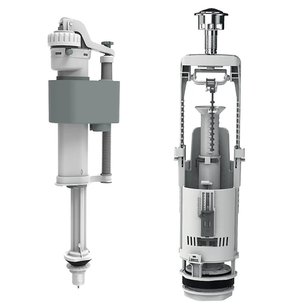 Chasse d'eau + robinet flotteur bas Flomasta, double bouton poussoir + étrier