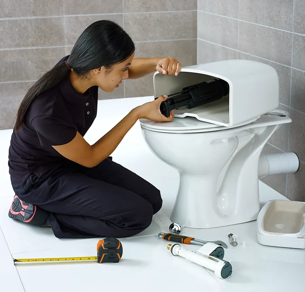 Chasse d'eau Flomasta - 2", Double bouton poussoir + tige