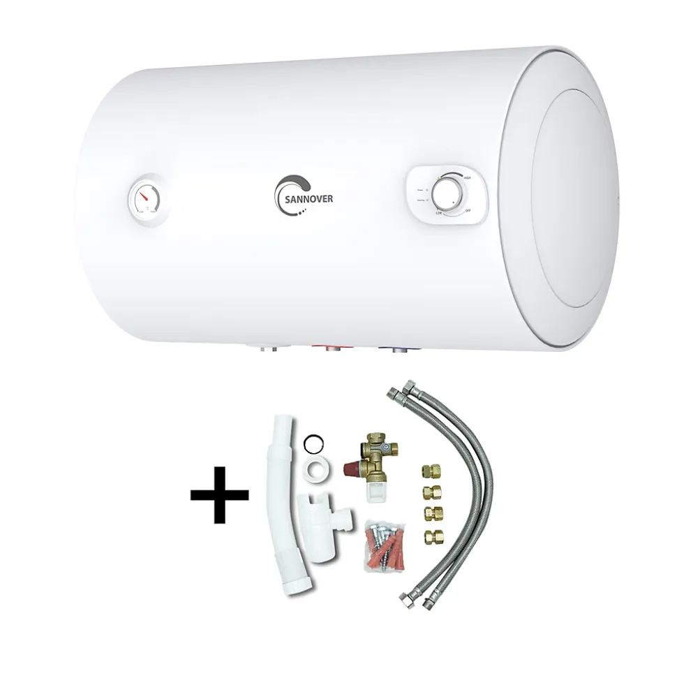 Chauffe Eau Electrique Mural Blindé Horizontal Bypso Sannover 150 Litres + Kit d'Installation Complet NF