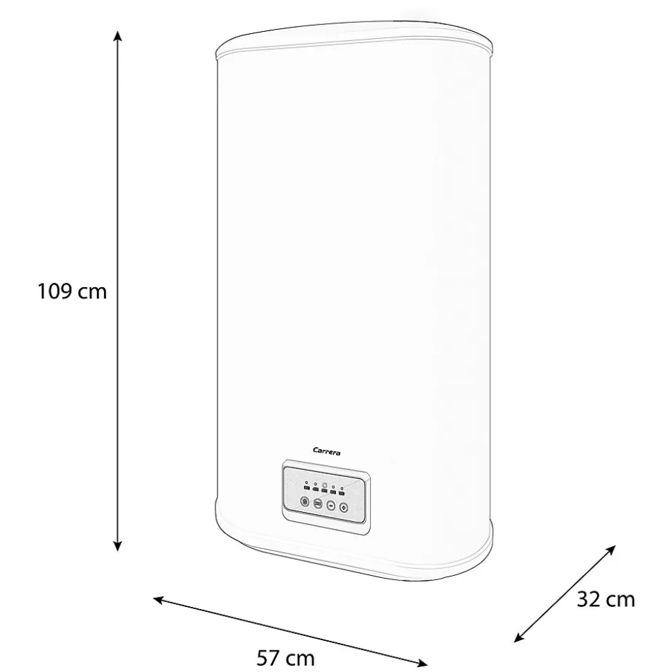 Chauffe-eau électrique plat Carrera alu brossé 93L