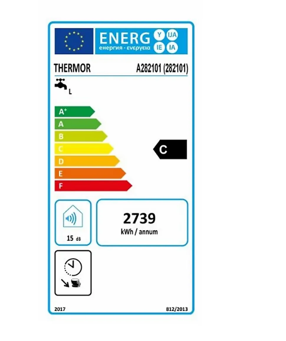 Chauffe-eau électrique STEATIS (300L) - Hauteur: 1,78 m - Capacité 300 L - Blanc - Classe énergétique : C
