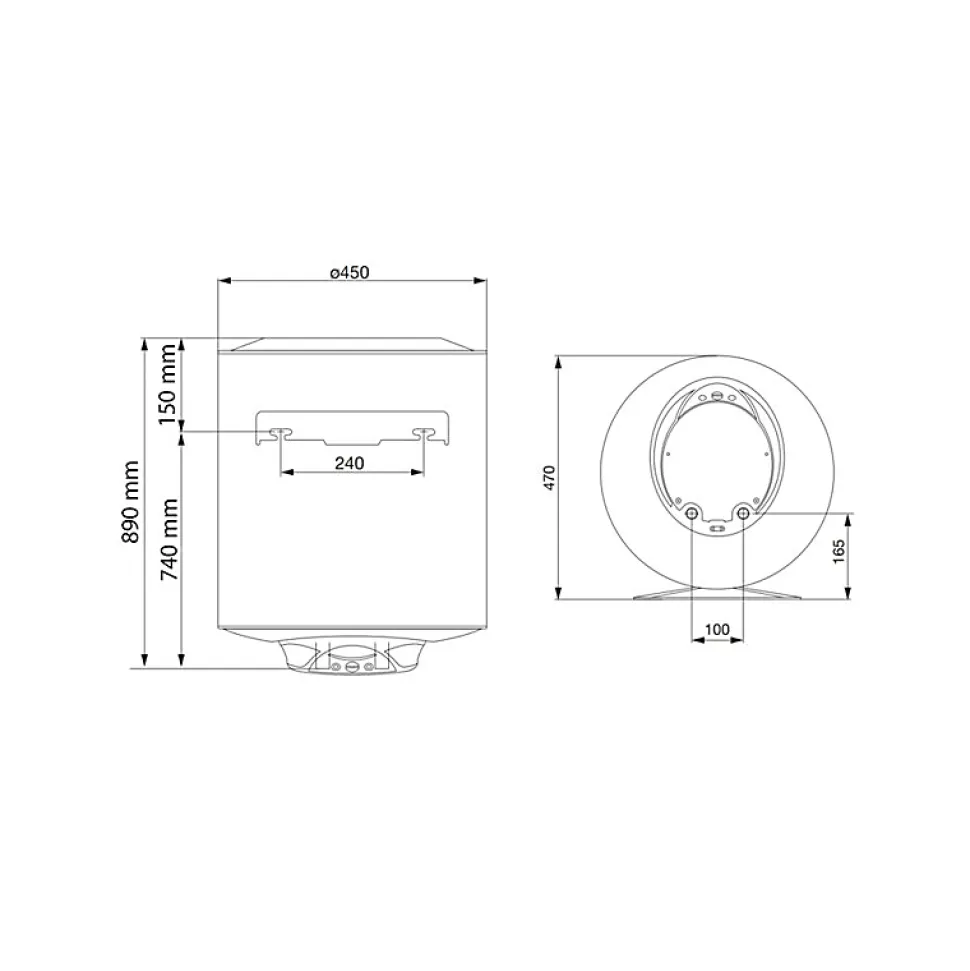 Chauffe-eau électrique vertical mural Pro 1 Eco 100L - ARISTON - 3201959
